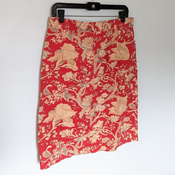 Pendleton Red Floral Denim Skirt, EUC, sz 10 - Picture 3 of 3